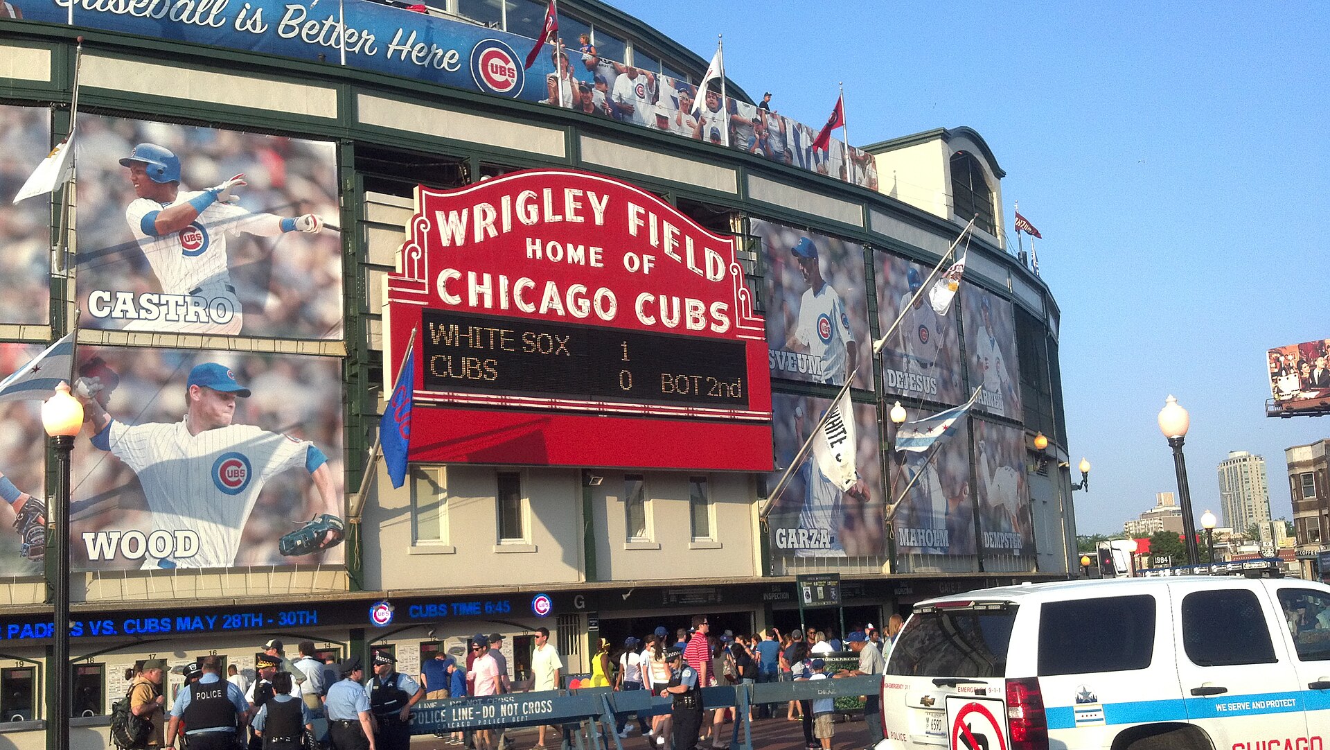 Une partie de bataille navale s'improvise aux abords du derby Cubs-White Sox
